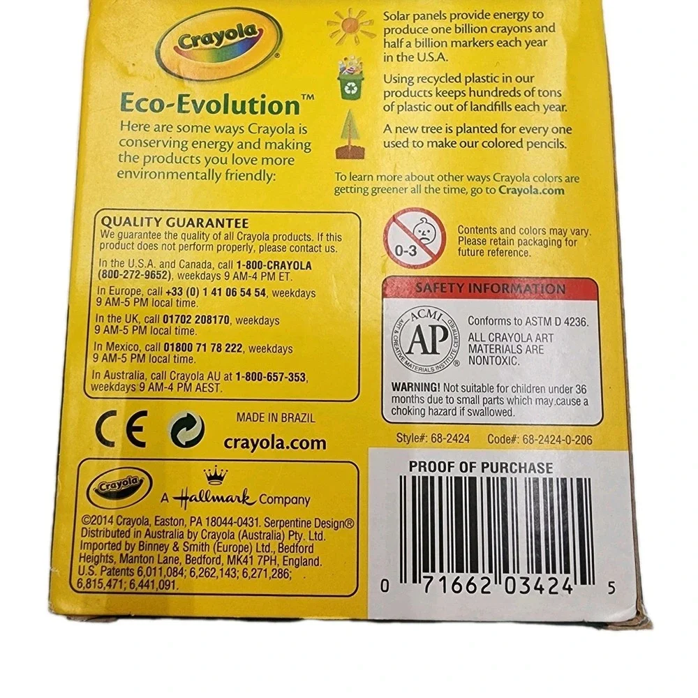 Vintage 2014 Crayola Erasable Colored Pencils 24 Pre Sharpened Non-Toxic 68-4412